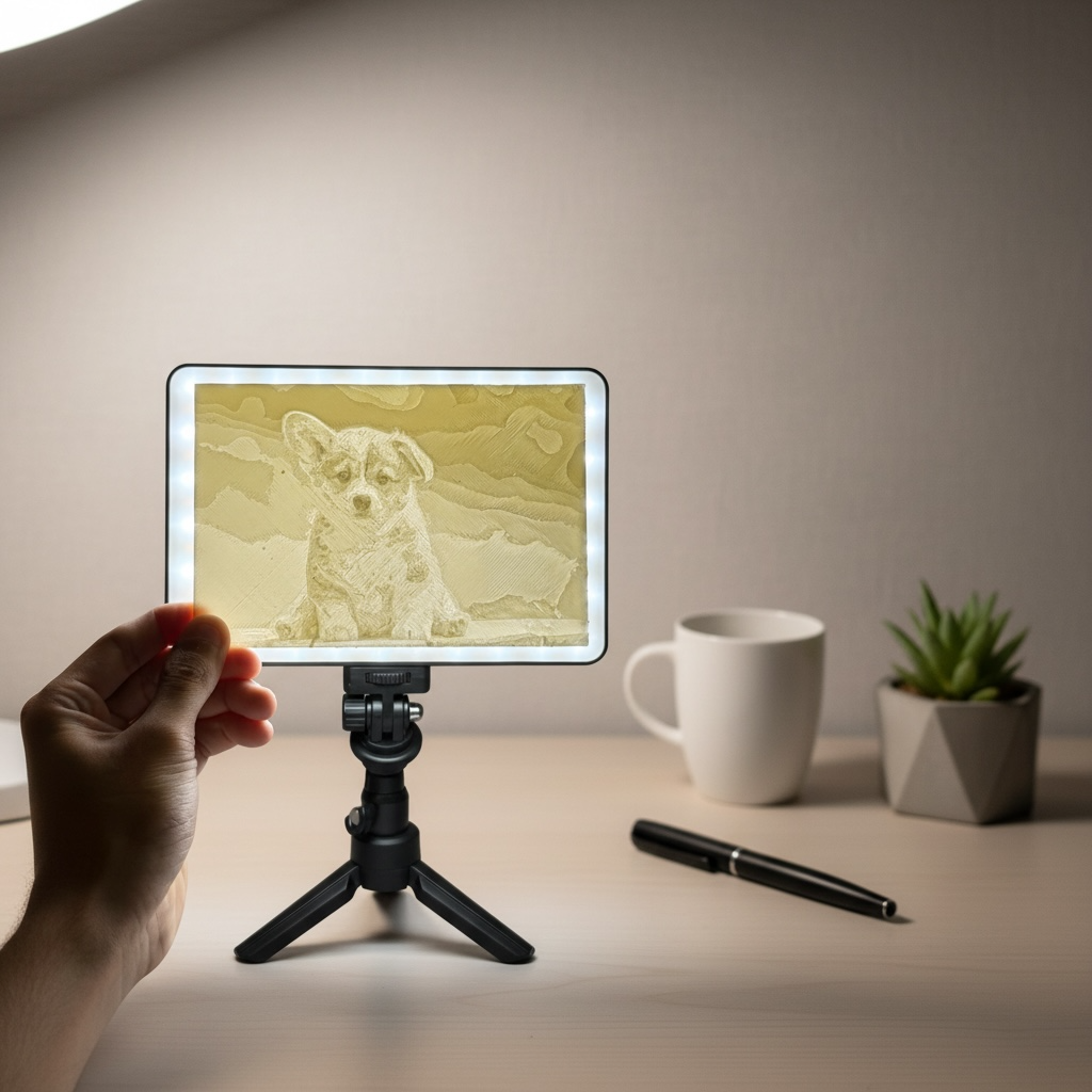 Custom Black &amp; White Lithophane Light Portrait