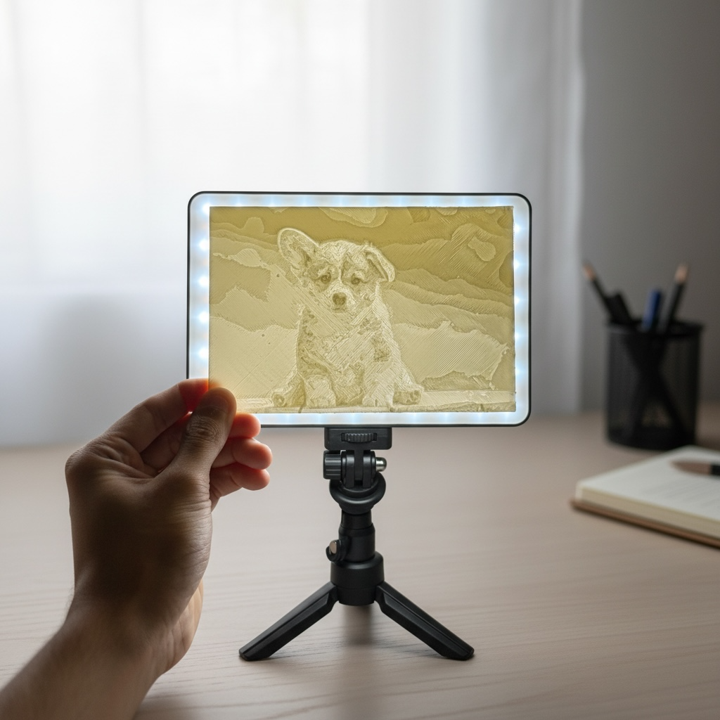 Custom Black &amp; White Lithophane Light Portrait